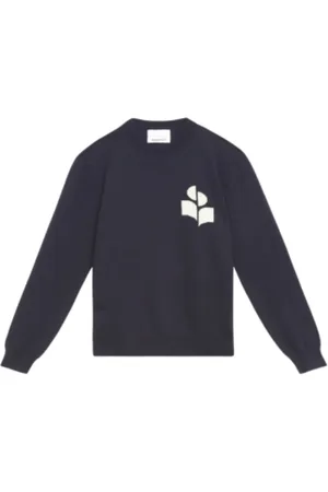 Isabel Marant Sweathshirts & Hoodies, Herre, Blå, S, Bomuld, Uld og bomuld langærmet sweater