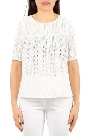 Max Mara Bluser & Skjorter, Dame, Hvid, M, Afslappet T-shirt til en