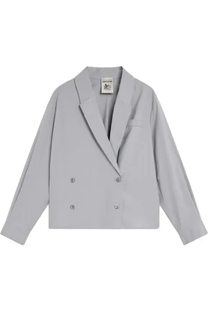 SEMICOUTURE Jakke, Dame, Grå, 2XS, Bomuld, Bomuld dobbeltradet jakke stil bluse