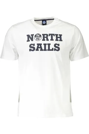 North Sails Top, Herre, Hvid, XL, Bomuld, Hvid Tee med iøjnefaldende print