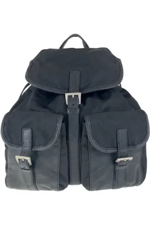Prada Pre-owned, Dame, Sort, ONE SIZE, Uld, Pre-owned Canvas rygsaekke