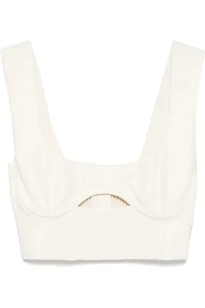 Patrizia Pepe Top, Dame, Hvid, M, Elegant hvid top med cut-out detalje
