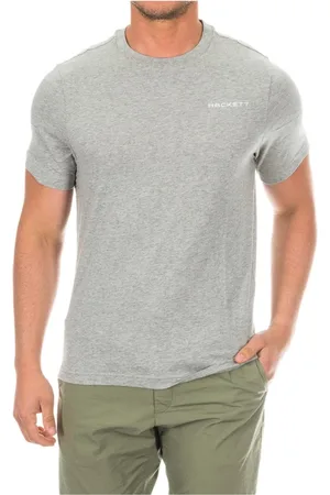 Hackett Top, Herre, Grå, XL, Bomuld, Kortærmet T-shirt med Broderi
