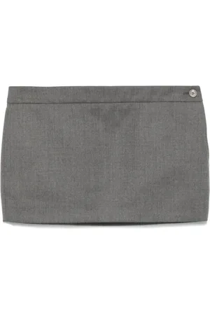 WARDROBE.NYC Nederdel, Dame, Grå, XS, Uld, Kul Micro Mini Nederdel