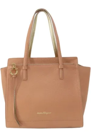 Salvatore Ferragamo Pre-owned, Dame, Lyserød, ONE SIZE, Uld, Pre-owned Laeder skuldertasker