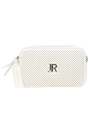 John Richmond Taske, Dame, Hvid, ONE SIZE, Uld, Hvid Skuldertaske Elegant Perforeret Design