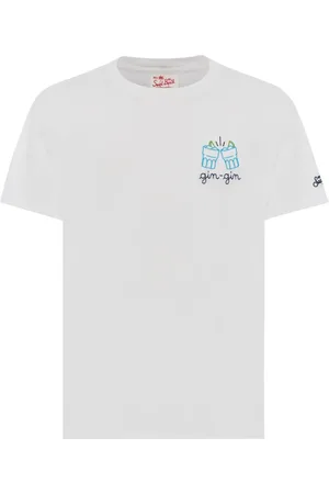 MC2 SAINT BARTH Top, Herre, Hvid, M, Bomuld, Abstrakt Logo Broderet T-shirt