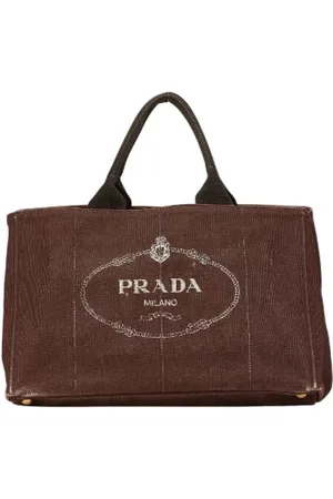 Prada Pre-owned, Dame, Brun, ONE SIZE, Tyl, Pre-owned Canvas totes