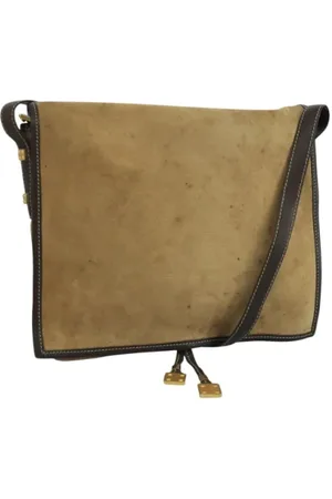 Loewe Pre-owned, Dame, Brun, ONE SIZE, Uld, Pre-owned Ruskind skuldertasker