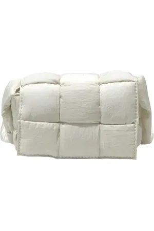 Bottega Veneta Pre-owned, Dame, Hvid, ONE SIZE, Uld, Pre-owned Canvas crossbody-tasker