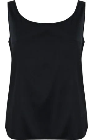 Max Mara Top, Dame, Blå, 2XL, Uld, Blå Silketop Elegant Design