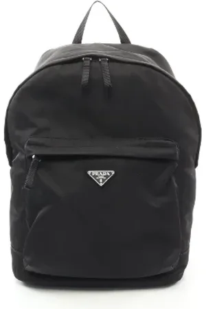 Prada Pre-owned, Dame, Sort, ONE SIZE, Uld, Pre-owned Canvas rygsaekke