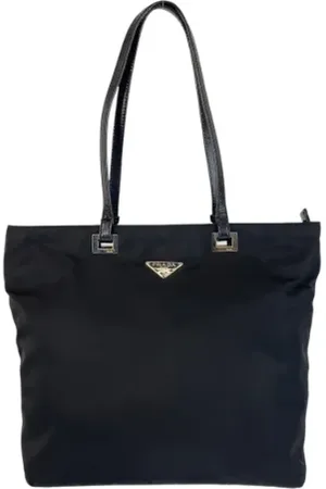 Prada Pre-owned, Dame, Sort, ONE SIZE, Uld, Pre-owned Canvas totes