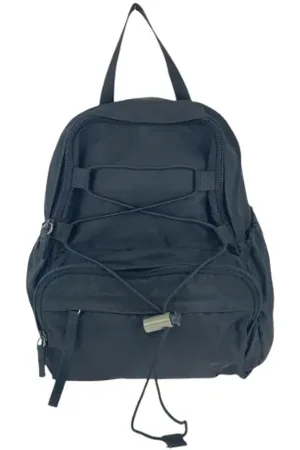 Prada Pre-owned, Dame, Sort, ONE SIZE, Uld, Pre-owned Canvas rygsaekke