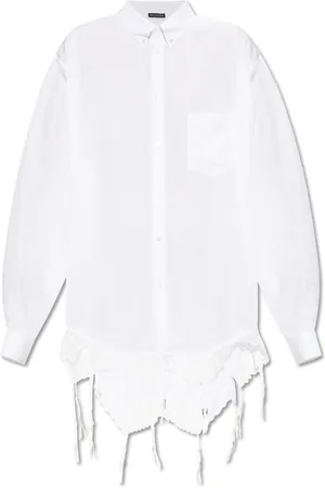 Balenciaga Bluser & Skjorter, Dame, Hvid, XS, Uld, Skjorte med lomme