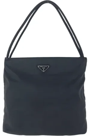Prada Pre-owned, Dame, Sort, ONE SIZE, Uld, Pre-owned Canvas totes