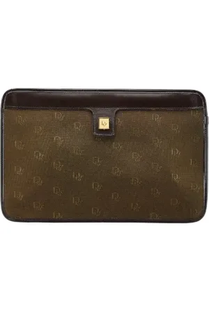 Dior Pre-owned, Herre, Brun, ONE SIZE, Læder, Pre-owned Canvas clutches