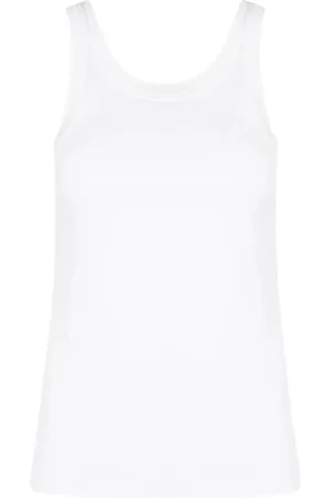 Mauro Grifoni Top, Dame, Hvid, XS, Bomuld, Ribbet bomuld tanktop