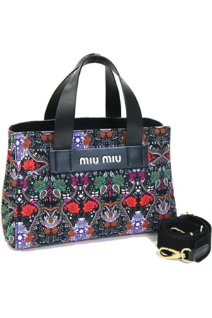 Miu Miu Pre-owned, Dame, Sort, ONE SIZE, Tyl, Pre-owned canvas håndtasker
