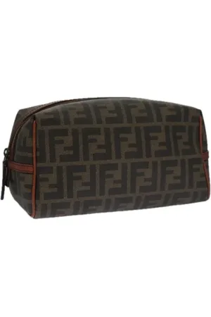 Fendi Pre-owned, Dame, Brun, ONE SIZE, Tyl, Pre-owned Canvas pouches