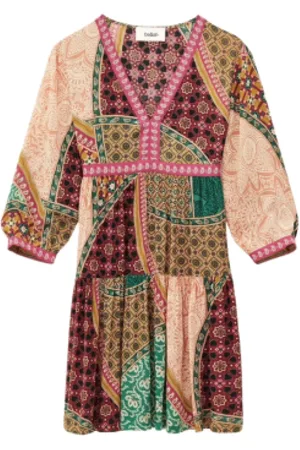 Bash Kjole, Dame, Flerfarvet, XS, Farverig Flowy Kjole Fingston Stil