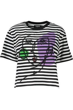 Desigual Top, Dame, Sort, 2XL, Kortærmet Rund Hals Skjorte Kvinder Sort