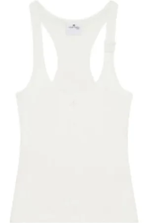 Courrèges Top, Dame, Hvid, M, Bomuld, Hvid Spænde Tank Top