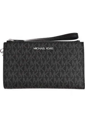 Michael Kors Tilbehør, Dame, Sort, ONE SIZE, Læder, Jet Set Travel Dobbelt Lynlås Wristlet