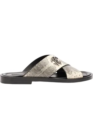 Roberto Cavalli Sko, Herre, Sort, 44 EU, Læder, Cobra Print Mirror Snake Sliders
