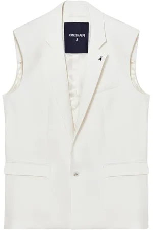 Patrizia Pepe Jakke, Herre, Hvid, M, Hvid Sweater Vest Trendy Design