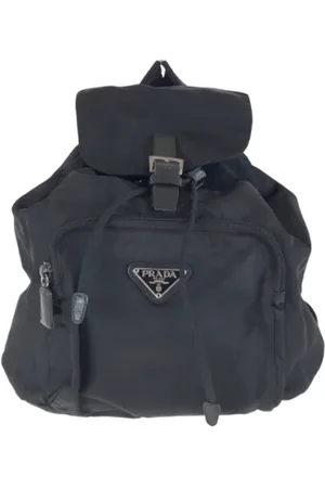 Prada Pre-owned, Dame, Sort, ONE SIZE, Uld, Pre-owned Canvas rygsaekke