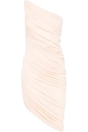 Norma Kamali Kjole, Dame, Lyserød, M, Uld, Asymmetrisk One Shoulder Mini Kjole