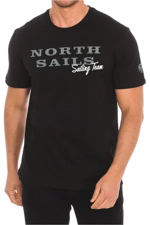 North Sails Top, Herre, Sort, M, Bomuld, T-shirt med korte ærmer og ribkant