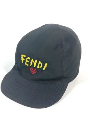 Fendi Pre-owned, Dame, Sort, ONE SIZE, Tyl, Pre-owned Stof hatte