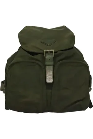 Prada Pre-owned, Dame, Grøn, ONE SIZE, Nylon, Pre-owned nylon rygsaekke