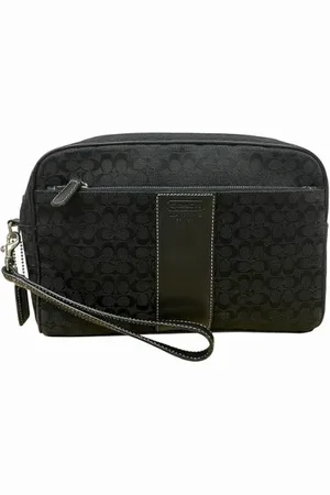 Coach Pre-owned, Dame, Sort, ONE SIZE, Tyl, Pre-owned Canvas clutches