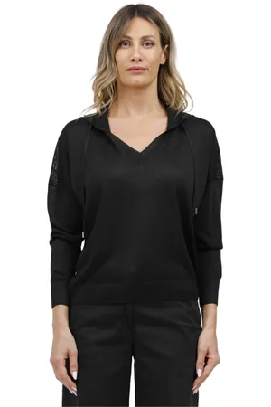 Gran Sasso Sweathshirts & Hoodies, Dame, Sort, S, Hættetrøje i lurex-sweatshirt
