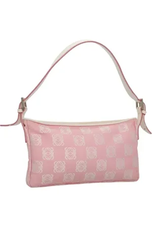 Loewe Pre-owned, Dame, Lyserød, ONE SIZE, Uld, Pre-owned Canvas skuldertasker