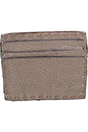 Fendi Pre-owned, Dame, Grå, ONE SIZE, Tyl, Pre-owned Laeder punge