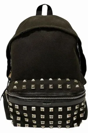 Saint Laurent Pre-owned, Dame, Sort, ONE SIZE, Uld, Pre-owned Canvas rygsaekke