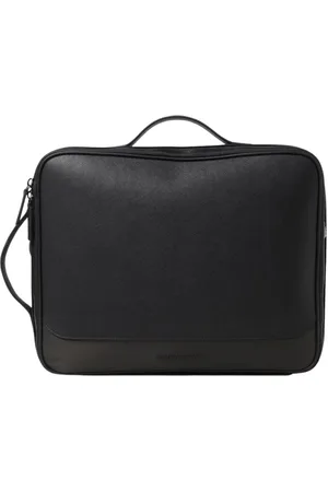Emporio Armani Taske, Herre, Sort, ONE SIZE, Læder, Sort Læder Aktetas Rygsæk