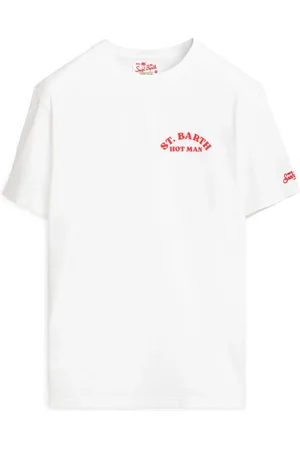 MC2 SAINT BARTH Top, Herre, Hvid, M, Bomuld, Mønstret Logo Herre T-shirt