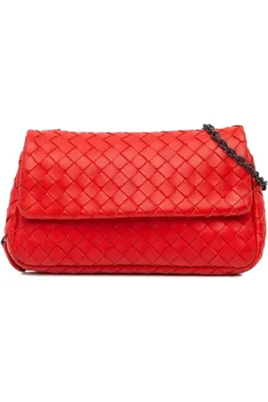 Bottega Veneta Pre-owned, Dame, Rød, ONE SIZE, Uld, Pre-owned Laeder crossbody-tasker