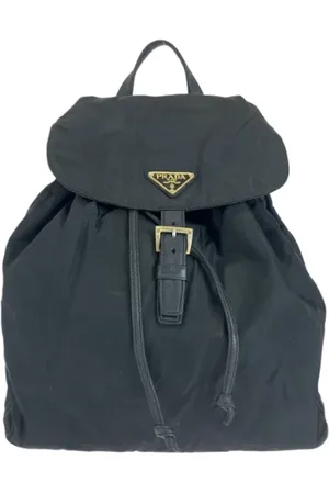 Prada Pre-owned, Dame, Sort, ONE SIZE, Uld, Pre-owned Canvas rygsaekke