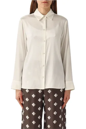 Max Mara Bluser & Skjorter, Dame, Hvid, XS, Hvid Silke Stretch Skjorte Kadiak