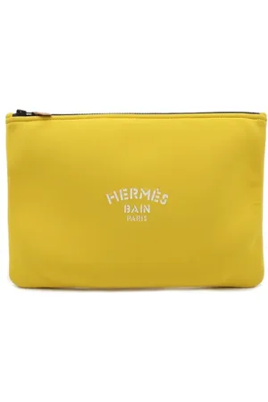 Hermès Pre-owned, Dame, Gul, ONE SIZE, Tyl, Pre-owned Plast clutches
