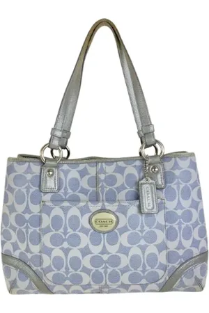 Coach Pre-owned, Dame, Blå, ONE SIZE, Uld, Pre-owned Canvas skuldertasker