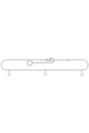 Thomas Sabo Tilbehør, Dame, Grå, ONE SIZE, Ankelkæde Plade Sølv Ak0025-001-21-L27V