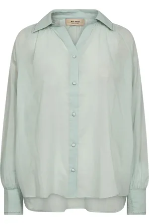Mos Mosh Bluser & Skjorter, Dame, Grøn, XL, Bomuld, Feminin Voile Skjorte Surf Spray