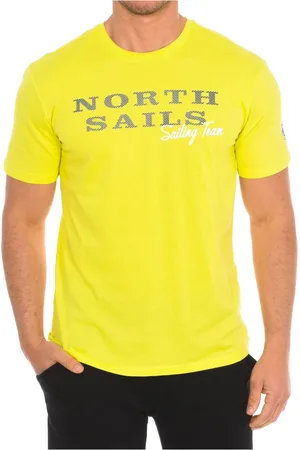 North Sails Top, Herre, Gul, XL, Bomuld, Kortærmet T-shirt med Ribbet Finish